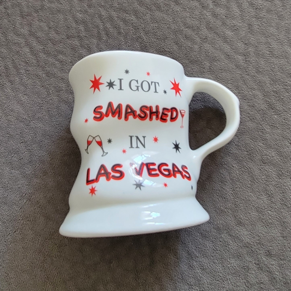Las Vegas Irregular Misshaped Off White Mug